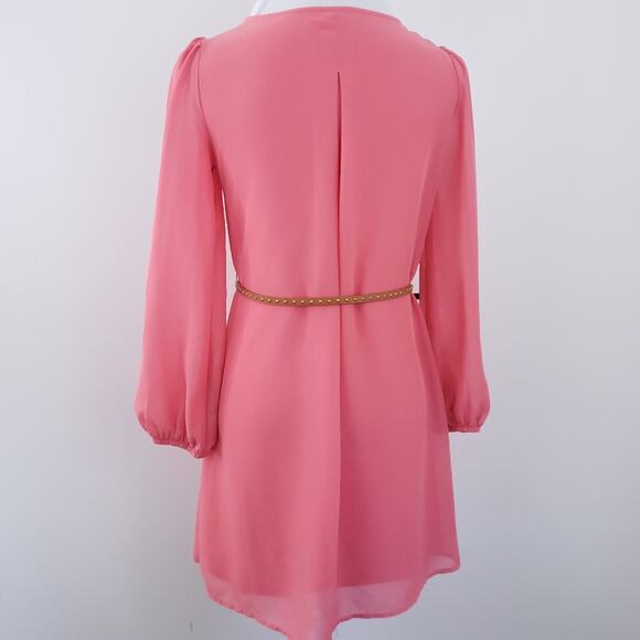 Xhiliration Pink Tunic Top Belted Boho Bohemian Small Women - Picture 2 of 8